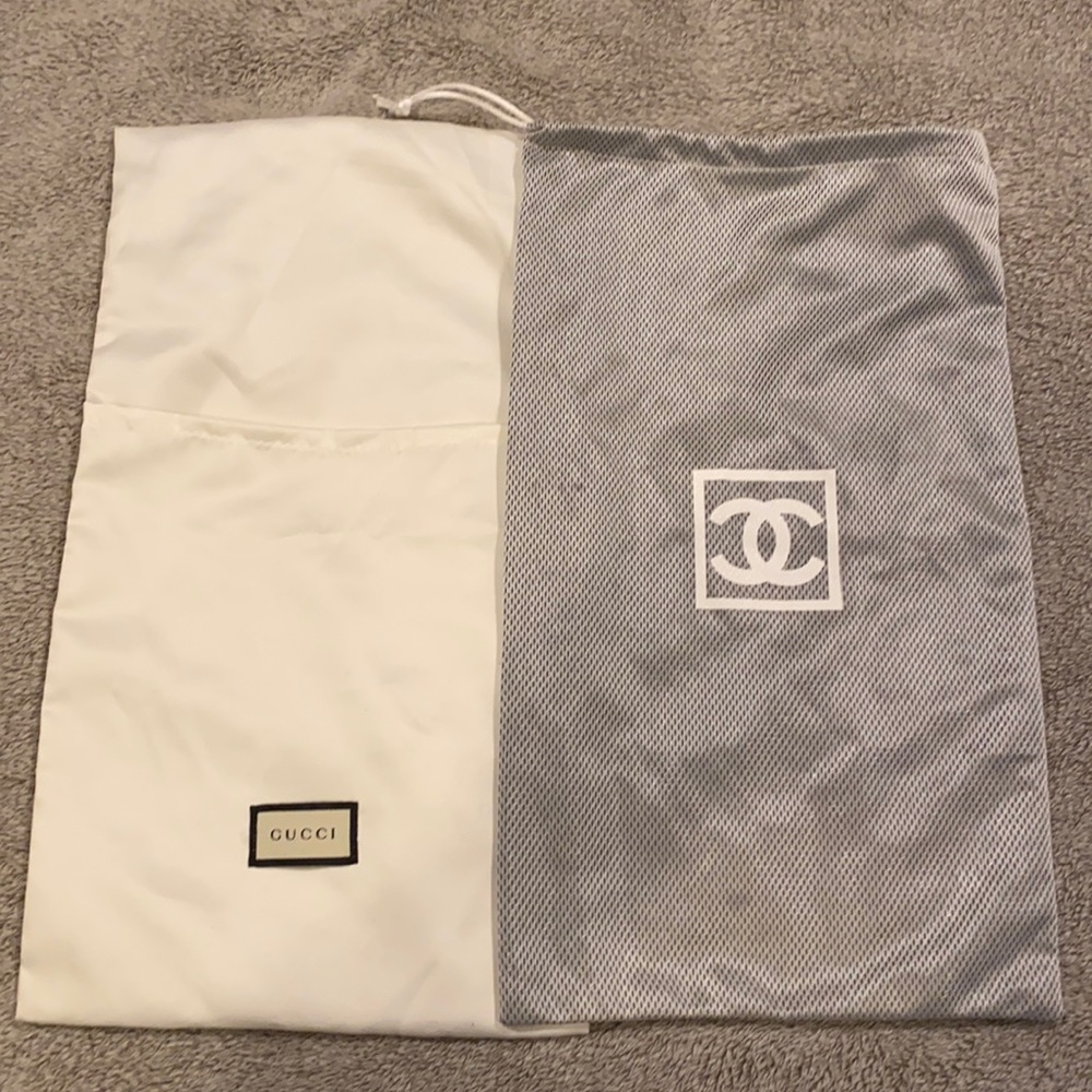 GUCCI and CHANEL shoe dust bags
